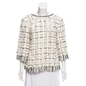 CHANEL 2018 Fringe-Trimmed Sweater w/ Tags